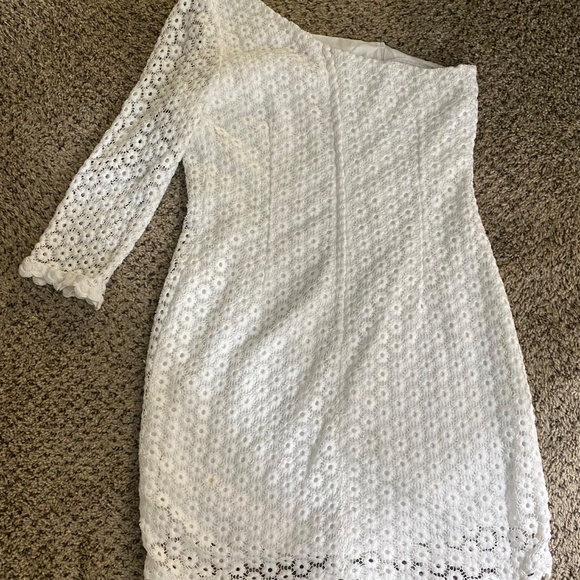 Lilly Pulitzer Sz 10 Dress Whitaker Resort White Truly Mini Daisy Lace - Picture 2 of 6